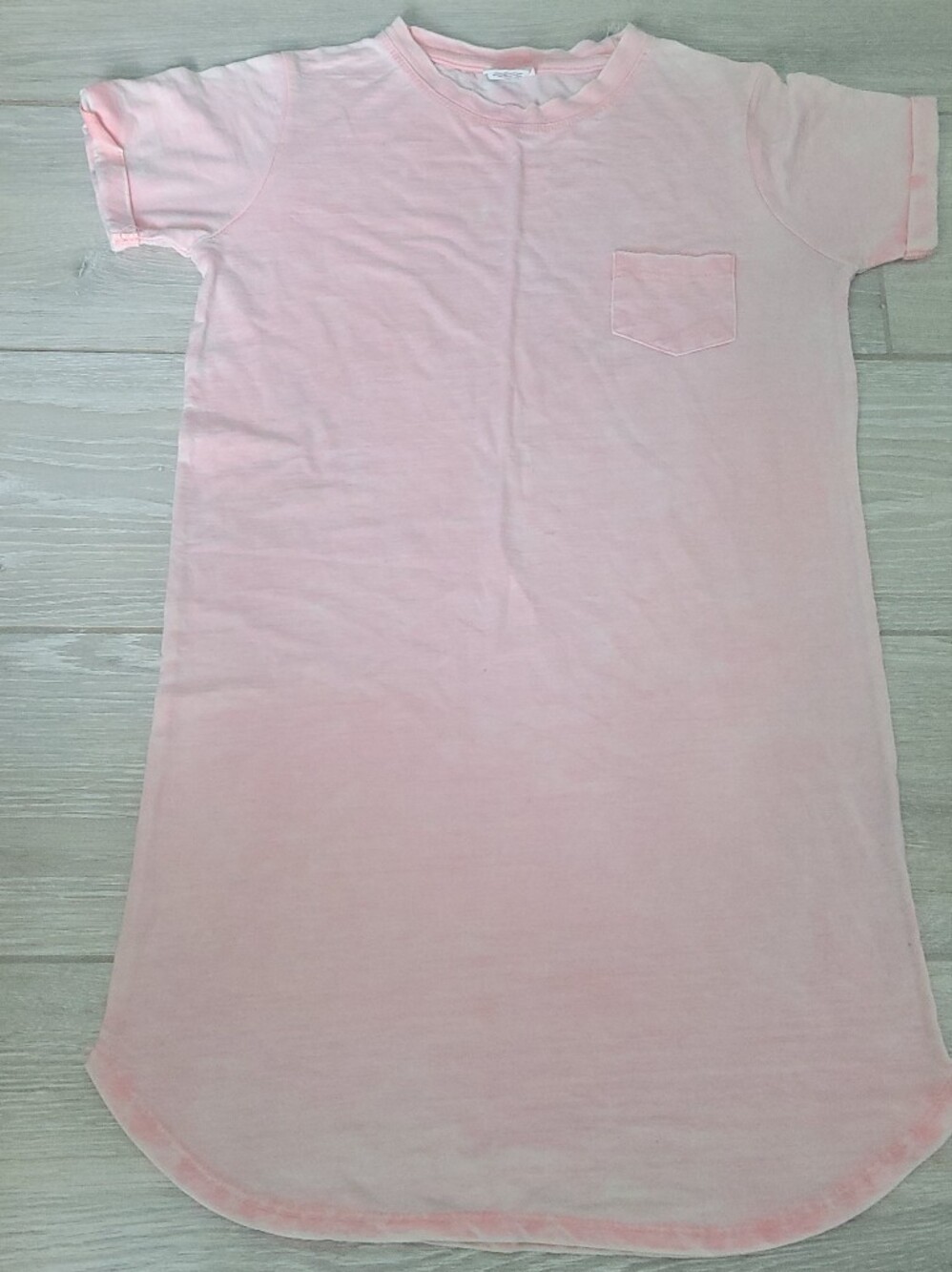Exist Light Pink Midi T-Shirt Dress with Chest Pocket